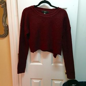 Forever 21 burgundy cropped sweater