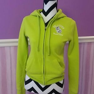 Hollister Lime Green Full Zip Hoodie Size M