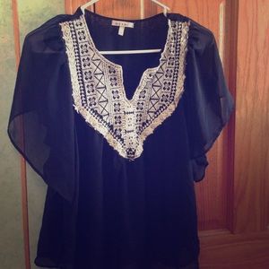 Francesca's Collections Miami Sheer Black Top