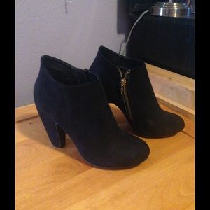 Black suede booties