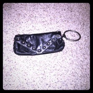 Steve Madden black leather clutch