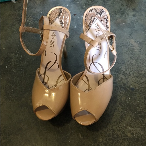 Tan peep toe heels-never worn