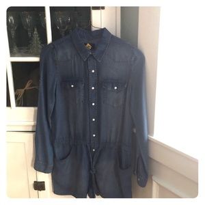 Adorable denim romper.