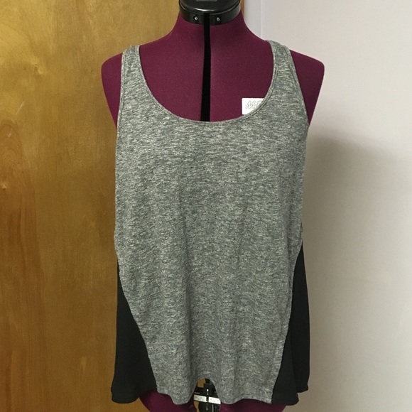 Express High/Low Gray/Black Tank Top