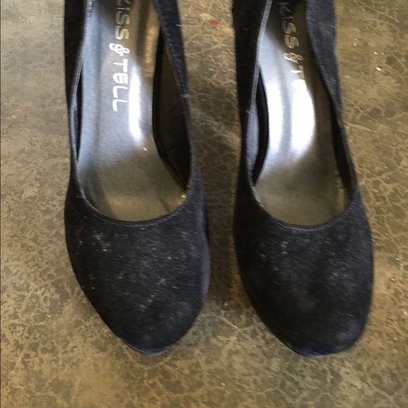 Black suede and glitter heels size 8.5