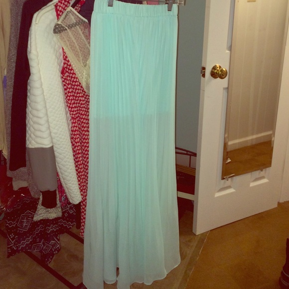 Aqua blue maxi skirt H&M