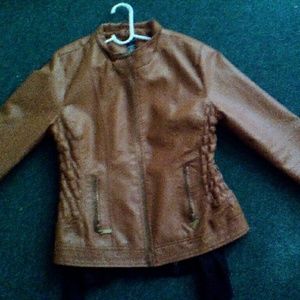 Brown leather jacket from wet seal