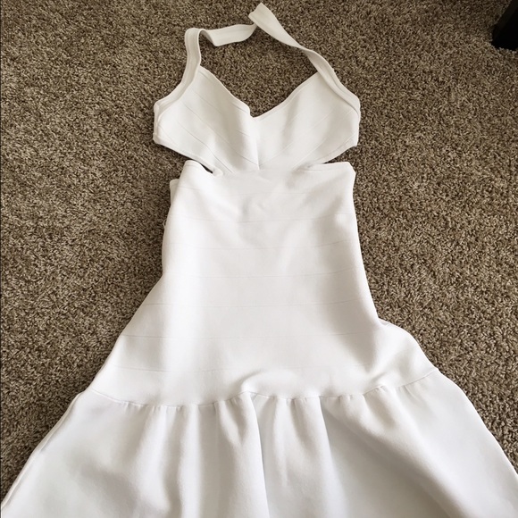 White Guess Bandaged Dress with Cutouts