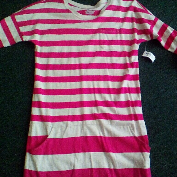 Pink and tan stripped dress