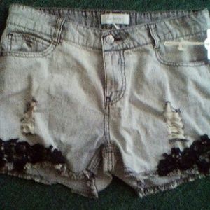 Grey and black shorts