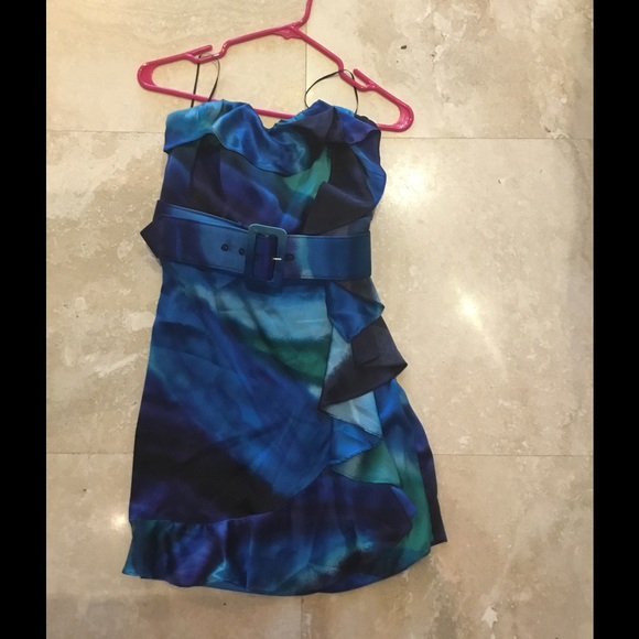 SOLD Express silk strapless dress