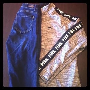 Like new PINK high/low half zip