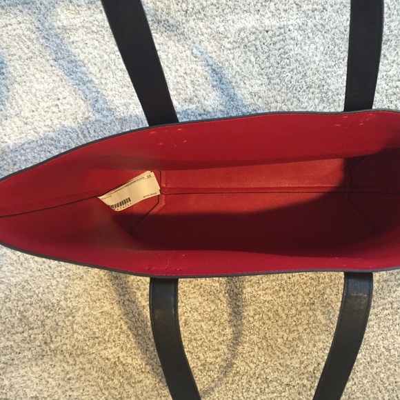 tote bag with red interior