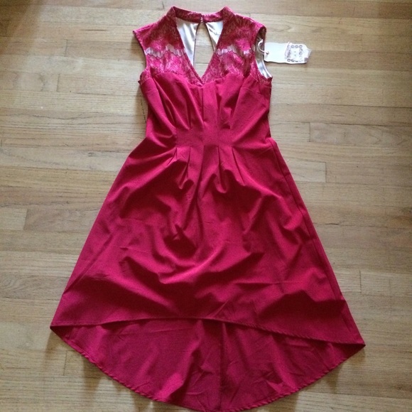 Chelsea and Violet red lace dress