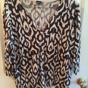 Beautiful Brown and Tan Button Up Sweater