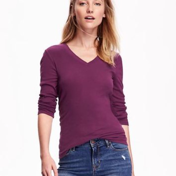 Old Navy purple "perfect" v-neck long sleeve
