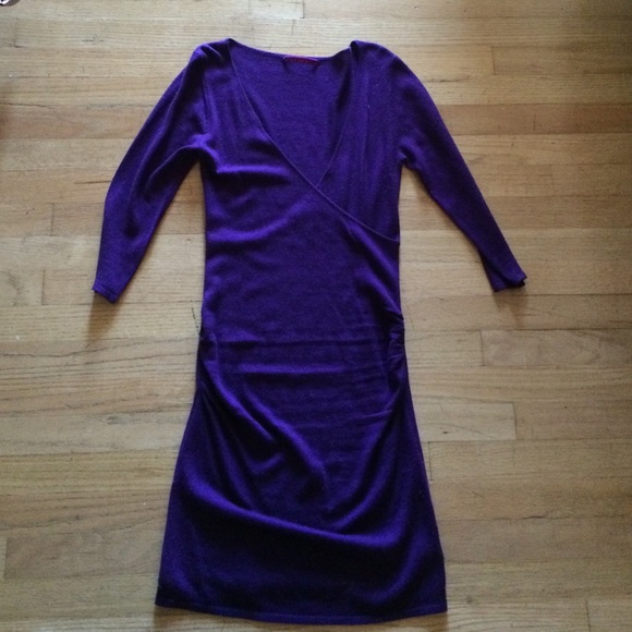 Purple sweater dress