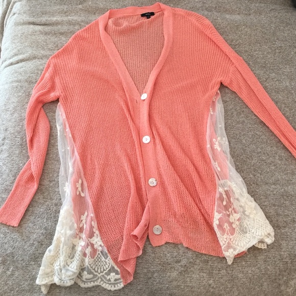 Coral Long Sleeved Cardigan