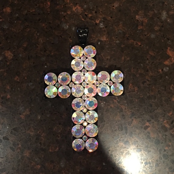 Cross opalescent rhinestone NO chain included