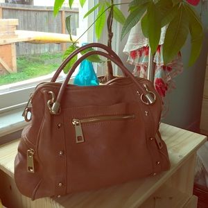 Audrey Brooke Studded Leather Satchel