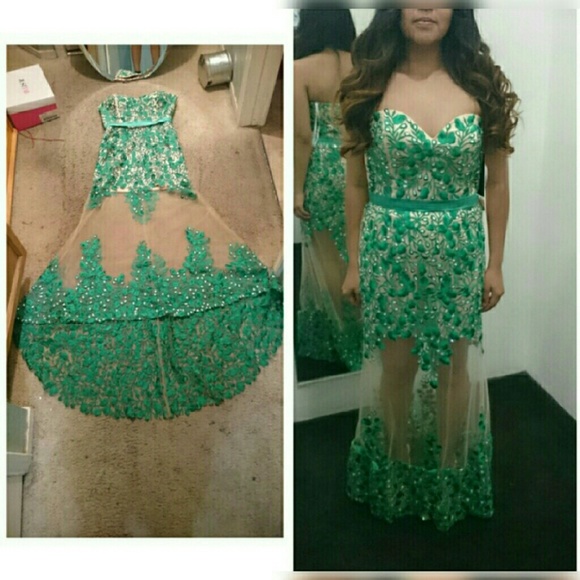 Sherri Hill emerald prom dress - Picture 4 of 4