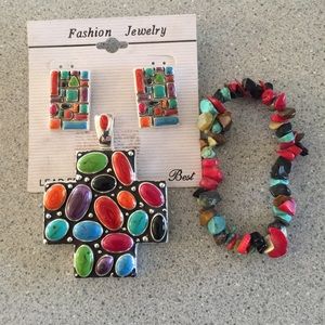 Earrings & matching pendant for necklace.
