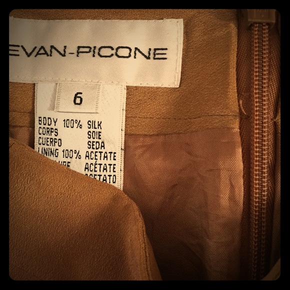 100% silk camel colored skirt