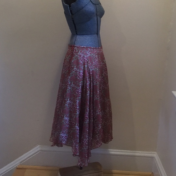Silk Chiffon printed skirt Independent designer