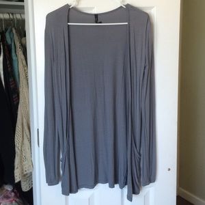 Long open front cardigan