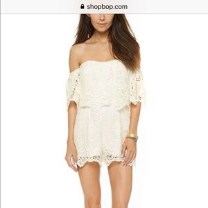Saylor white vineyard embroidery romper