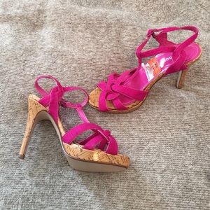 Hot Pink Strappy Heels