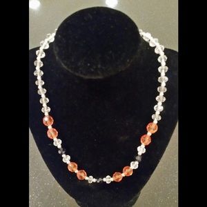 GORGEOUS!!! ORANGE crystal/STERLING SILVER 19-inch