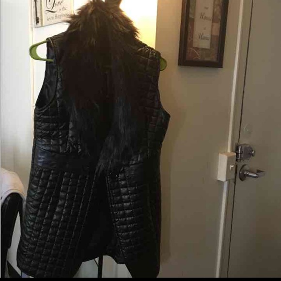 Faux leather fur vest