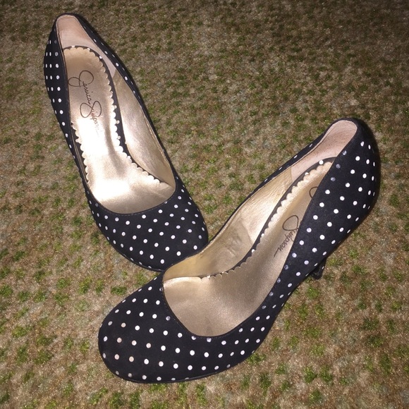 Jessica Simpson polka dot heels