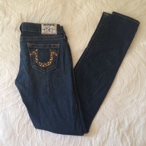 True Religion Skinny Jeans w/ Swarovski Embellish