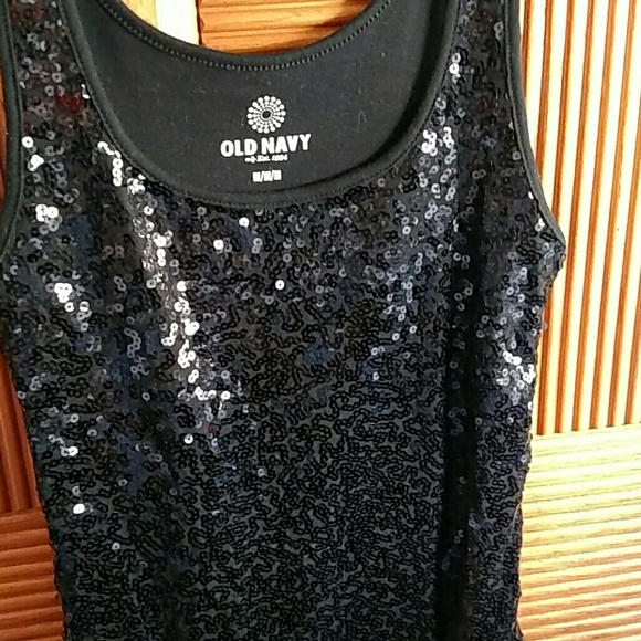 Black sequined tank