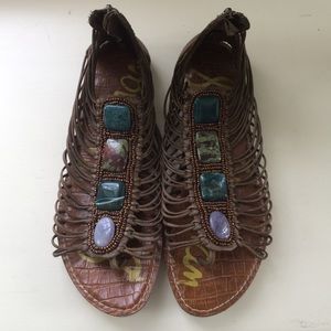 Sam Edelman 'Hazel' Stone Flat Sandal Size: 8.5