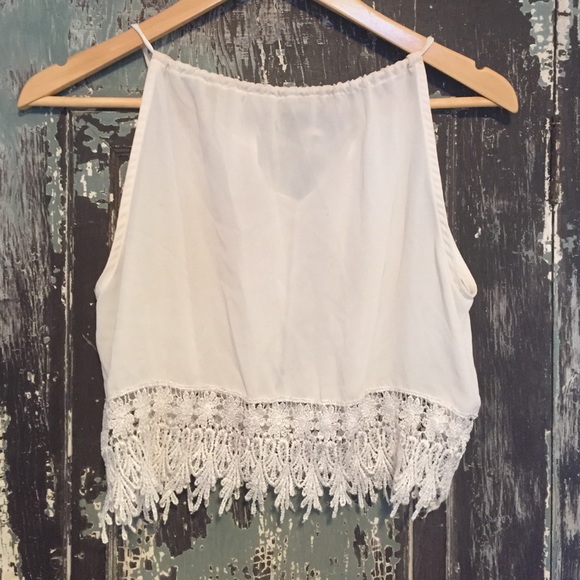lace trimmed croptop