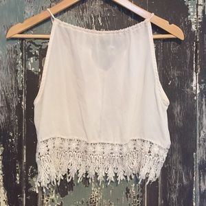 lace trimmed croptop