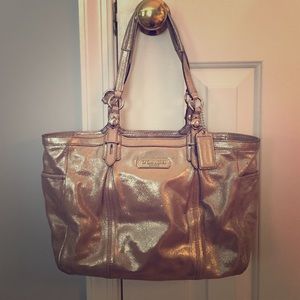 Light gold coach handbag!