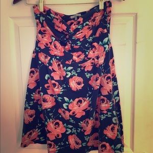 Strapless Floral Dress