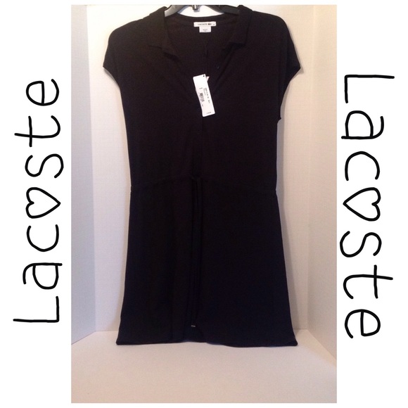 Lacoste Dresses & Skirts - Lacoste Black (Noir) Dress with Drawstring