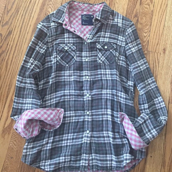 American Eagle plaid  flannel button down shirt 10 - Picture 1 of 1
