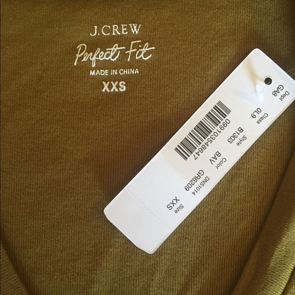 J. Crew xxs green long sleeve perfect fit tee