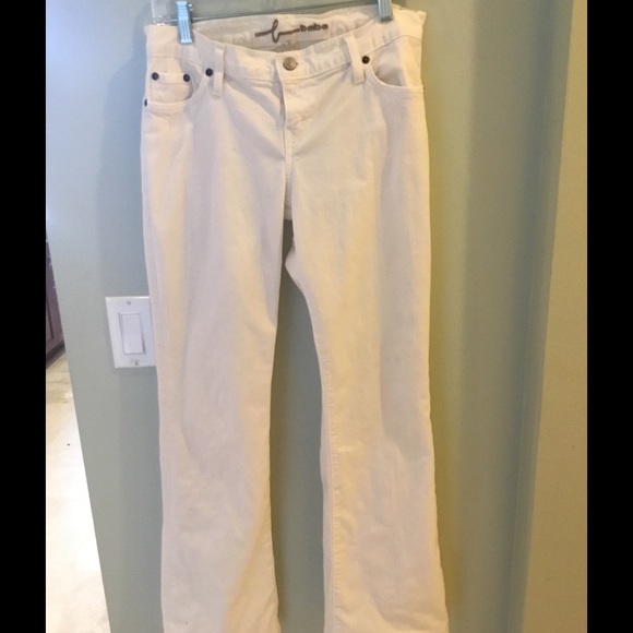 SOLD Bebe white boot cut jeans