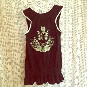 ☀️MAKE AN OFFER Free people black embroidered tank
