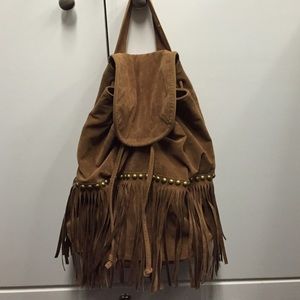 fringed backpack hardly used