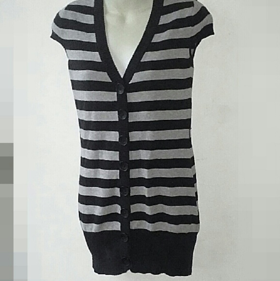 BCX LONG STRIPED CARDIGAN - Picture 1 of 4