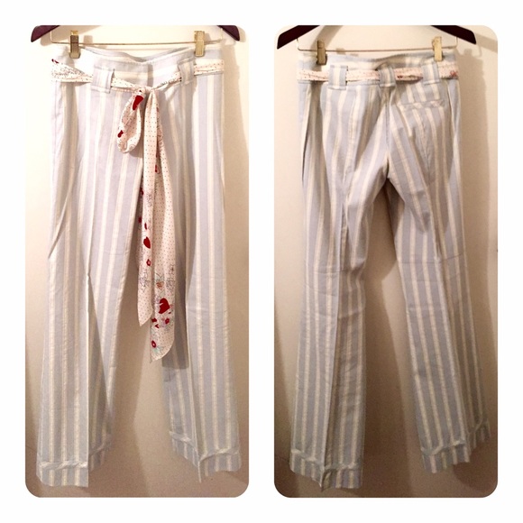 Nanette Lepore Wide Leg Pants With Colorful Sash