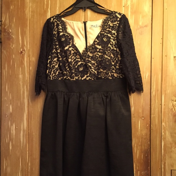 Eliza J - Black Lace & Faille Dress, Size 14